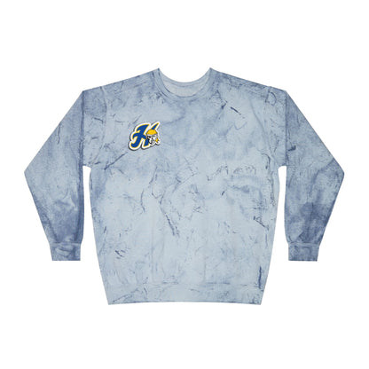 Hastings Raiders Color Blast Crewneck Sweatshirt for a Vibrant Vibe, Unisex Tie-Dye Fashion