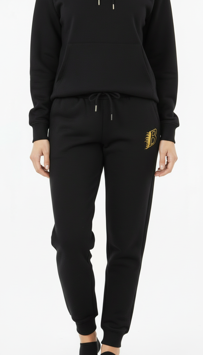 Burnsville Blaze Embroidered Fleece Sweatpants — Cozy Joggers for Everyday Comfort