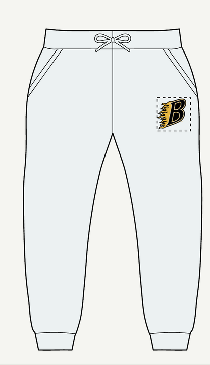 Burnsville Blaze Embroidered Fleece Sweatpants — Cozy Joggers for Everyday Comfort