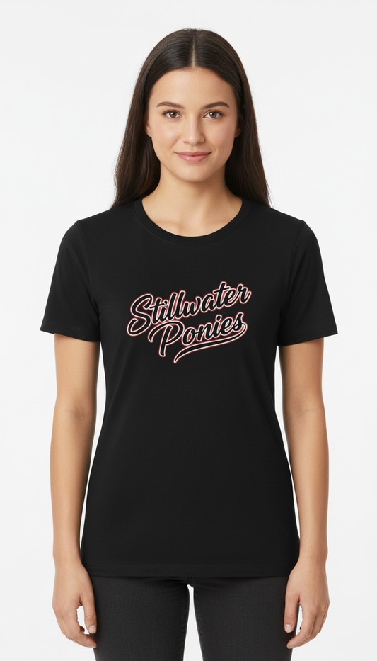 Stillwater Ponies Women's Boyfriend Tee – Vintage Script School Spirit Shirt