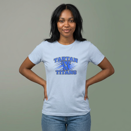 Casual Womens Tee with Tartan Titans Design