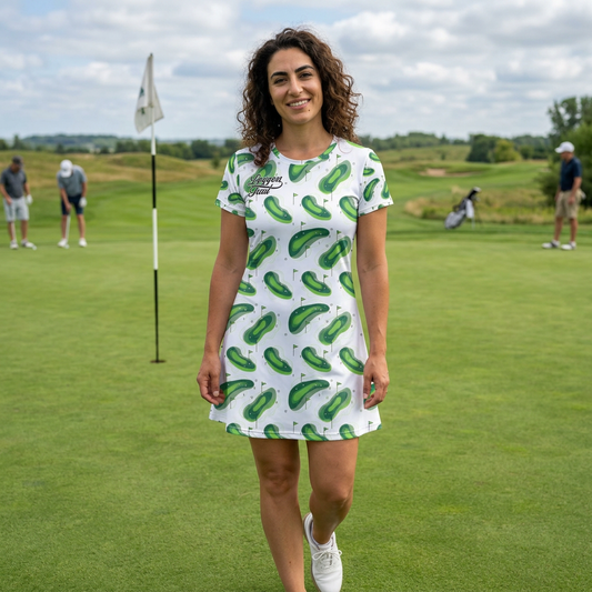 Logger's Trail Golf T-Shirt Dress — Green Golf Mix