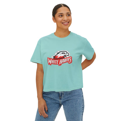 Mound Westonka White Hawks Casual Women's Boxy Tee
