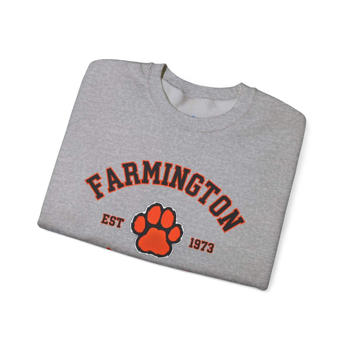 Farmington Tigers Crewneck Sweatshirt — Vintage Paw Logo, Established 1973