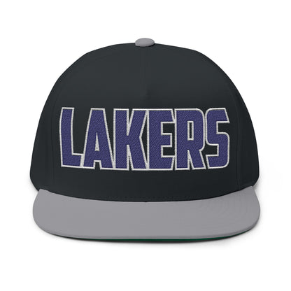 Minneapolis Southwest Lakers Embroidered Flat Bill Cap — Retro Varsity Patch Snapback