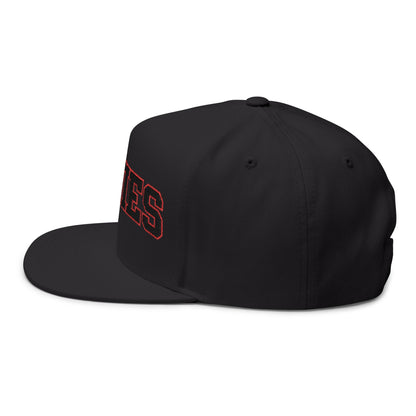 Stillwater Ponies Embroidered Black Text Flat Bill Cap — School Spirit Snapback