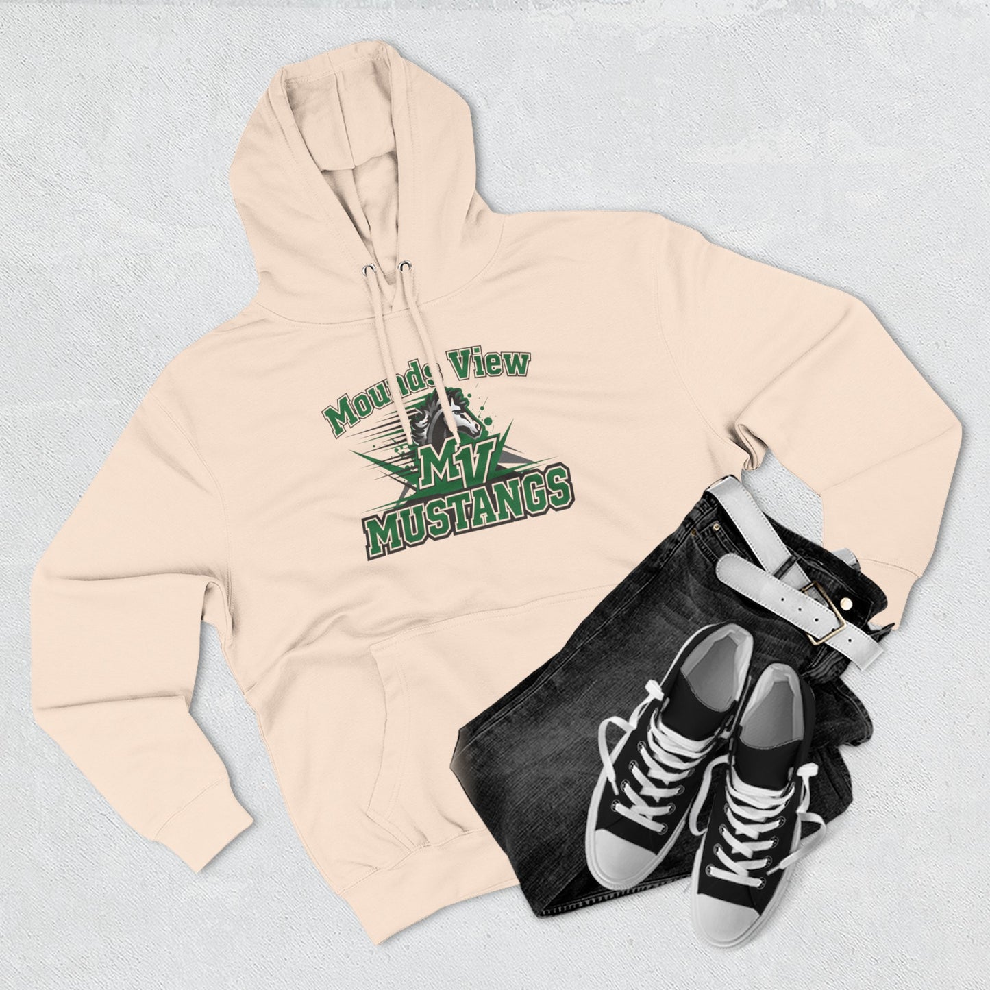 Mounds View Mustangs Three-Panel Fleece Hoodie