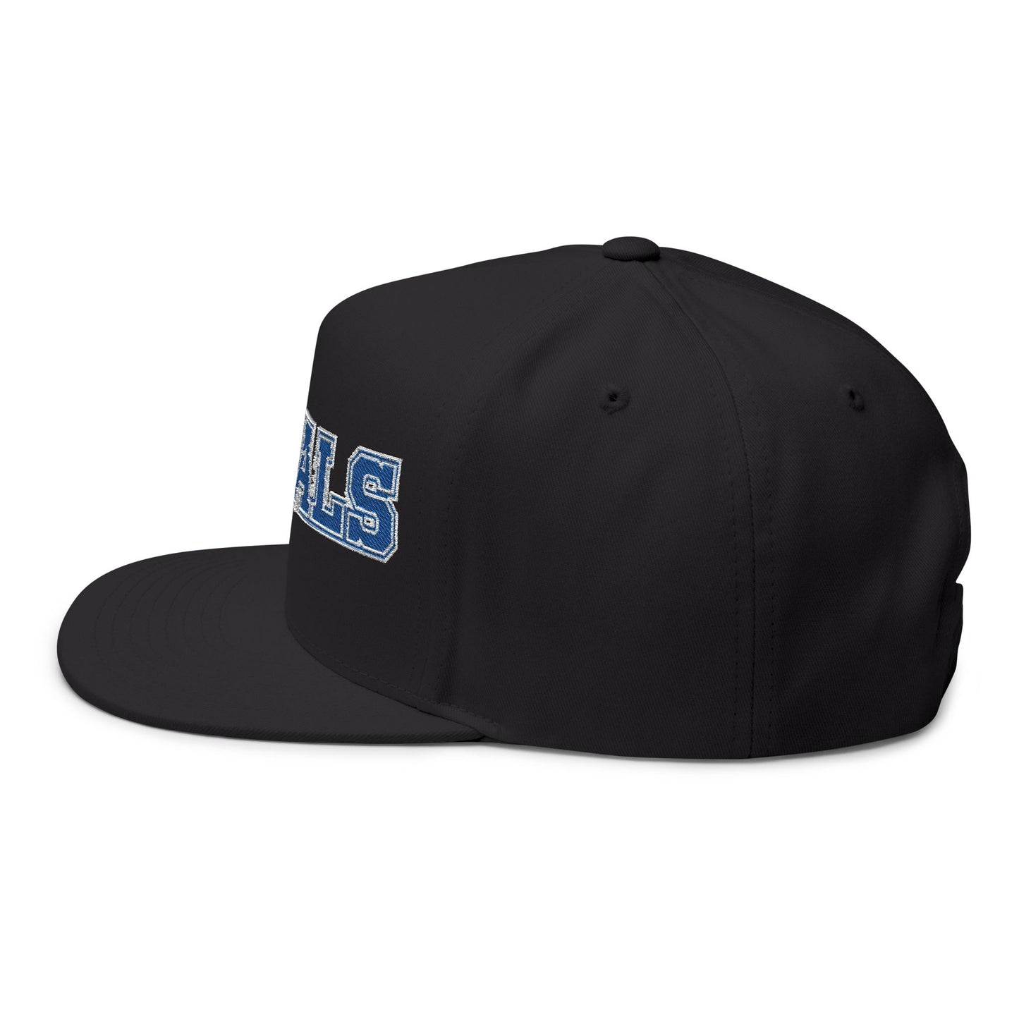 Woodbury Royals Embroidered Blue Text Flat Bill Cap — School Spirit Snapback