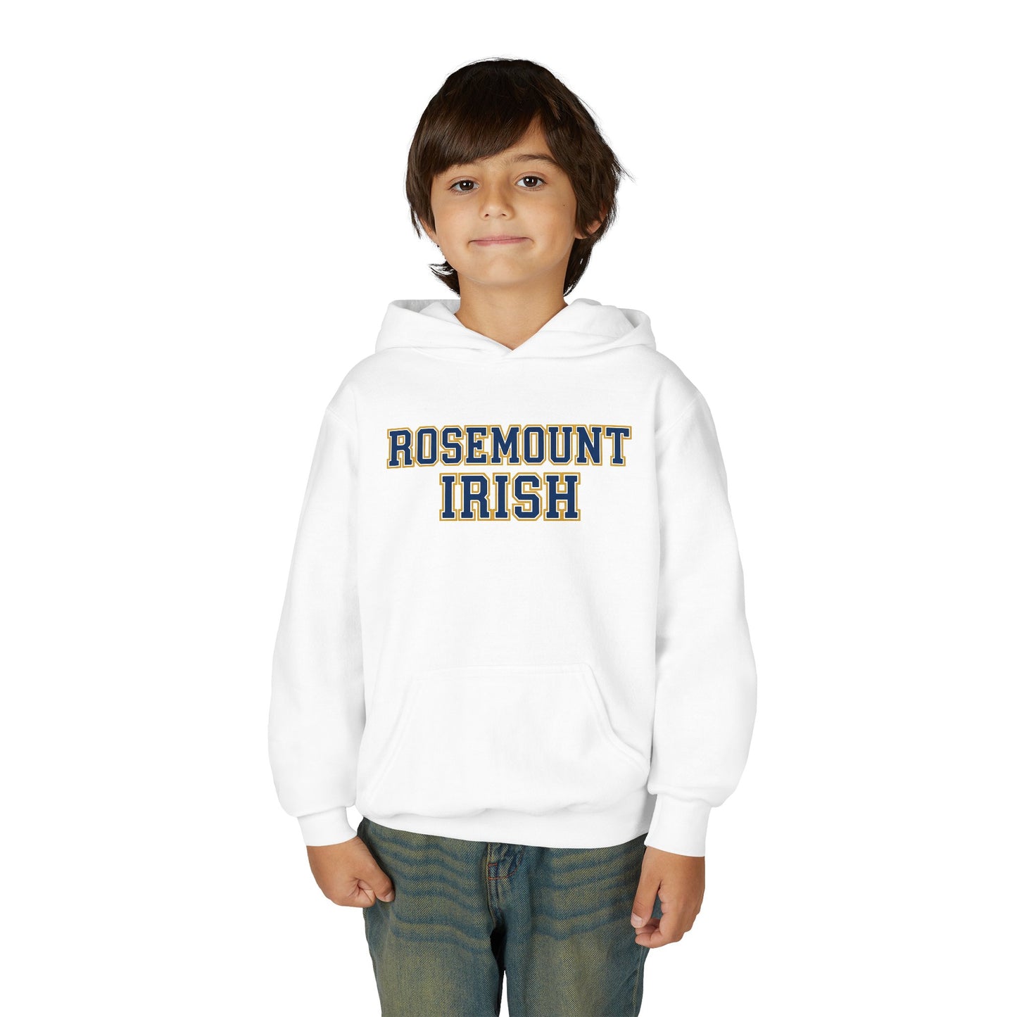 Rosemount Irish Youth Heavy Bold Text Blend Hoodie - Cozy & Stylish Sweatshirt for Kids