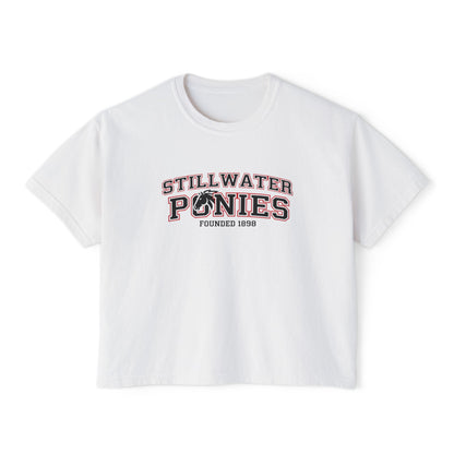 Stillwater Ponies Graphic Boxy Tee for Women - Casual Stylish Top