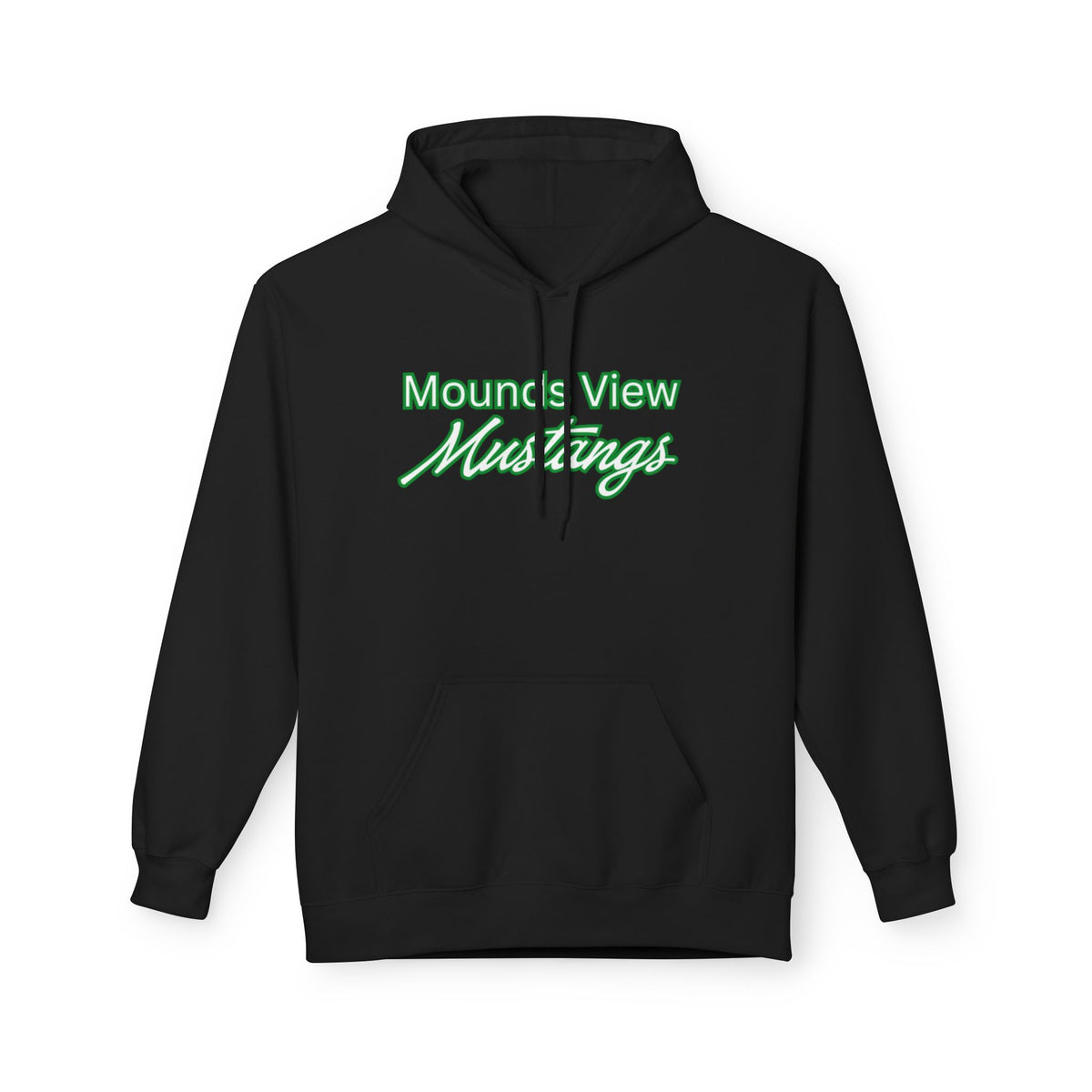 Mounds View Mustangs White Script Hoodie