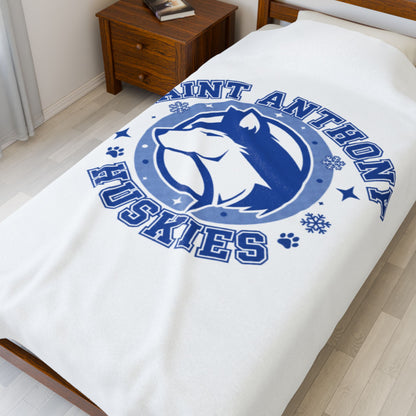 Saint Anthony Huskies Velveteen Plush Blanket
