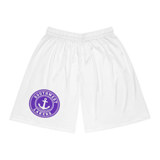 Minneapolis Southwest Lakers White Basketball Shorts - Stylish Athletic Wear for Basketball Lovers