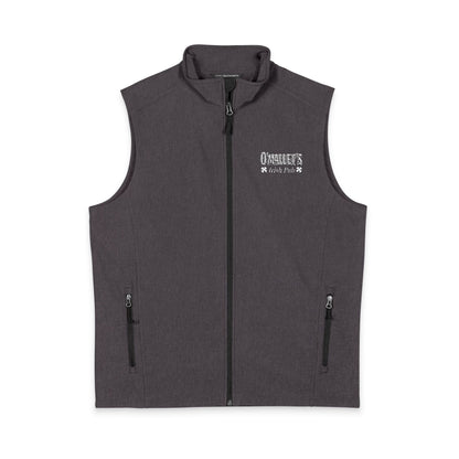 Men's Black Soft Shell Vest — Minimal White Chest Logo, Windproof Layer