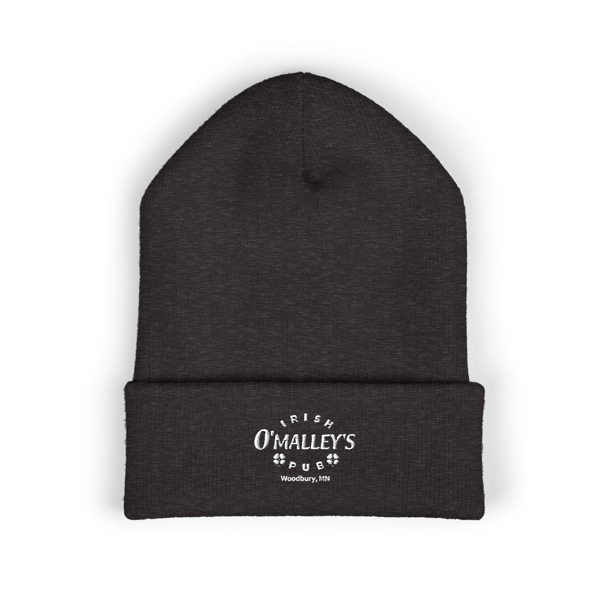 Embroidered 'O'Malley’s Irish Pub' Cuffed Beanie – St. Patrick’s Shamrock Winter Hat