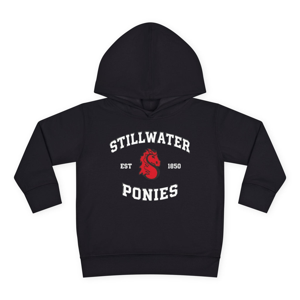 Stillwater Ponies Toddler Pullover Fleece Hoodie - Black or Red