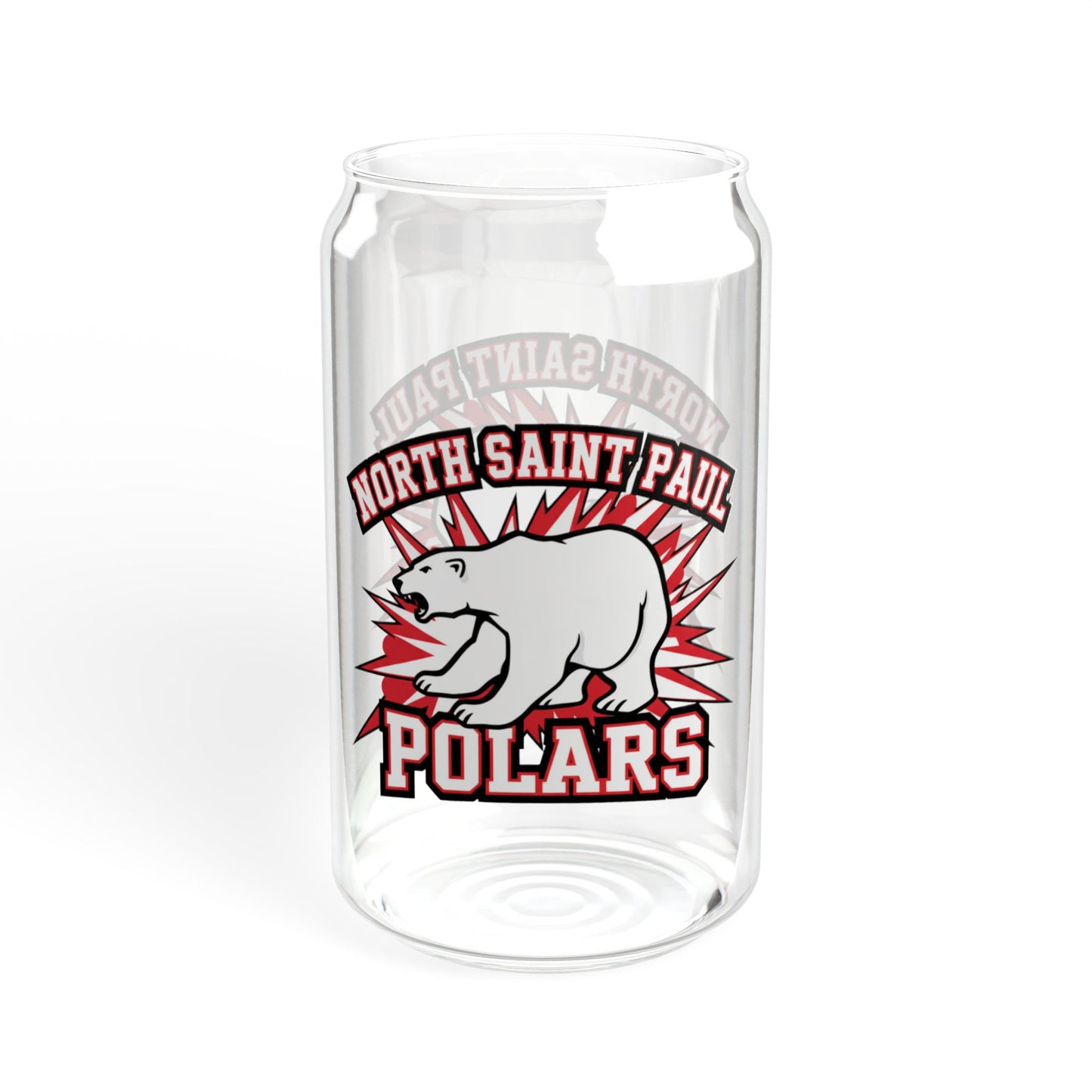 Sipper Glass, Eco-Friendly 16oz - North Saint Paul Polars Design