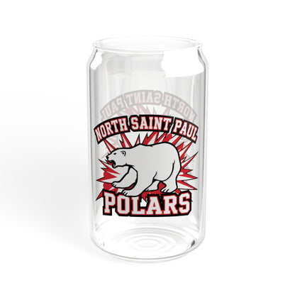 Sipper Glass, Eco-Friendly 16oz - North Saint Paul Polars Design