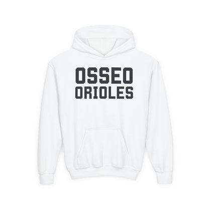 Youth Hooded Sweatshirt - 'Osseo Orioles' Design - Oriole on Back