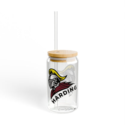 Harding Knights 16oz Sipper Glass with Straw - Stylish Drinkware for Fans