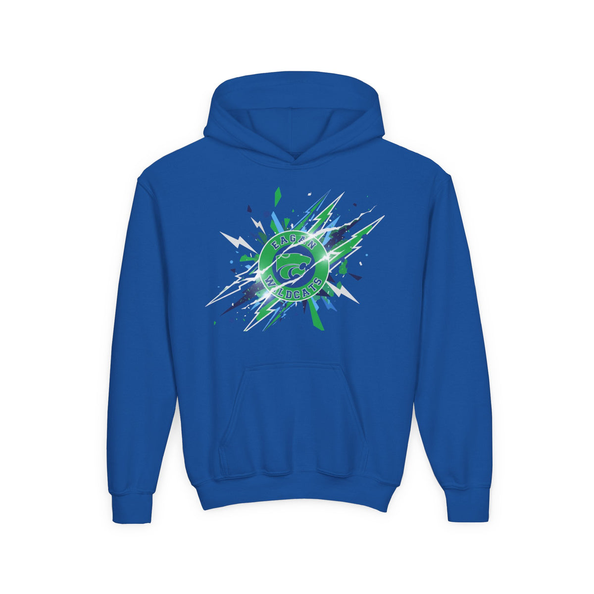 Eagan Wildcats Youth Hoodie —  Green Splash Graphic