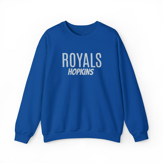 Hopkins Royals  Blue Embroidered Crewneck Sweatshirt