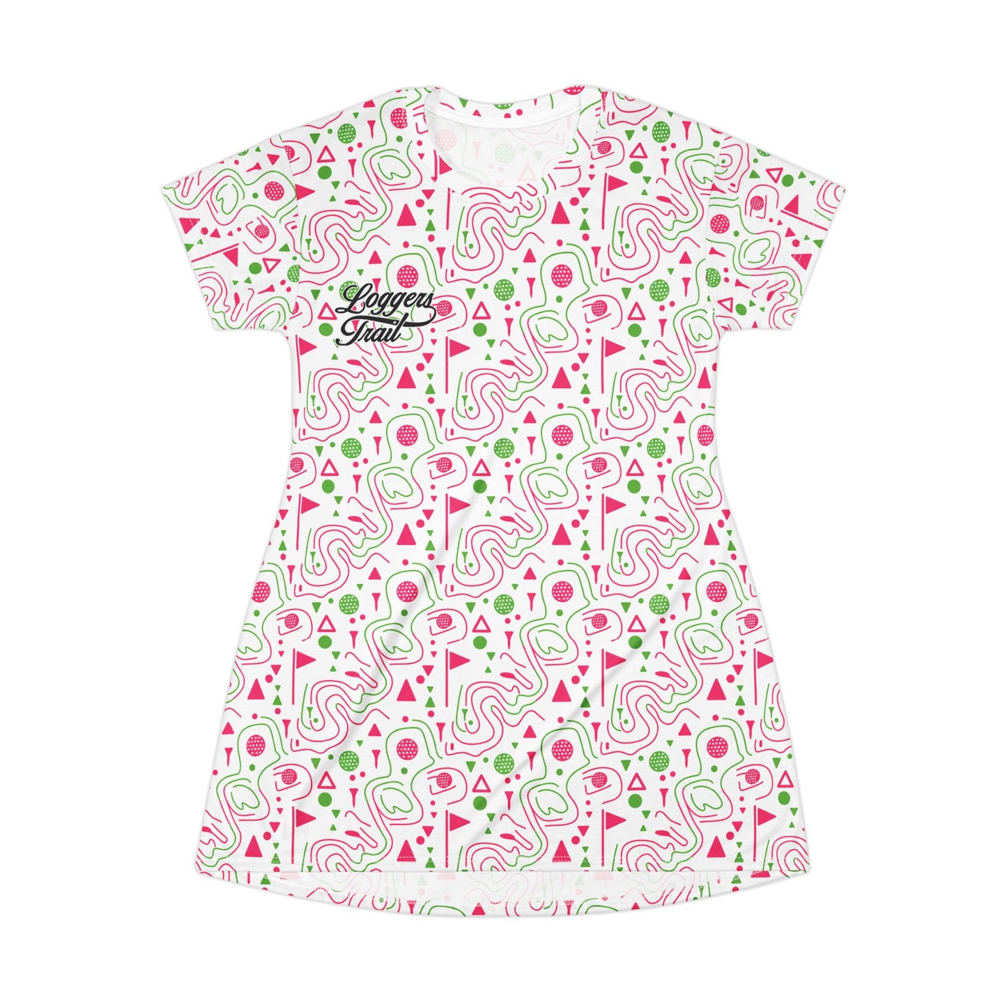 Logger's Trail Golf T-Shirt Dress — Pink & Green Golf Mix