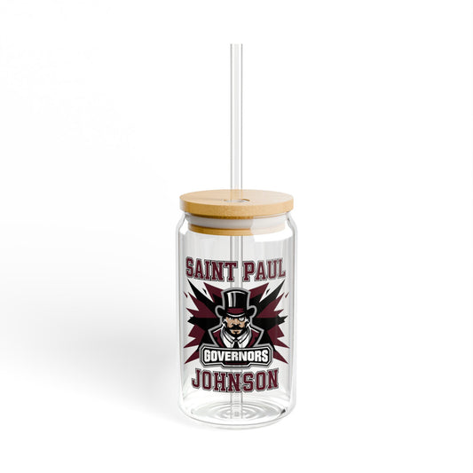 Saint Paul Johnson Governor's  16oz Sipper Glass with Bamboo Lid - Ideal for Party or Everyday Use