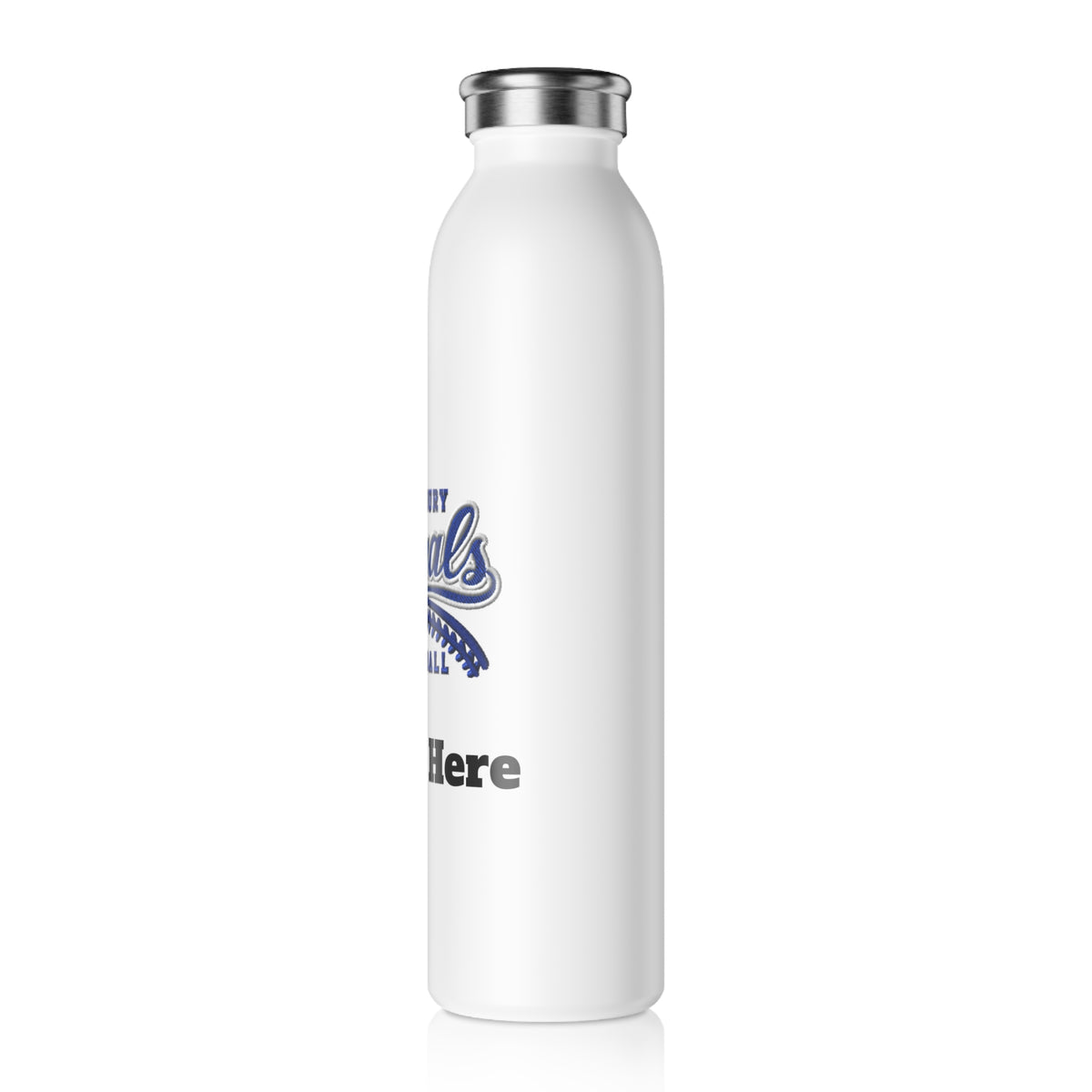 Woodbury Softball Slim Water Bottle —  Stainless Insulated Bottle (personalizable)