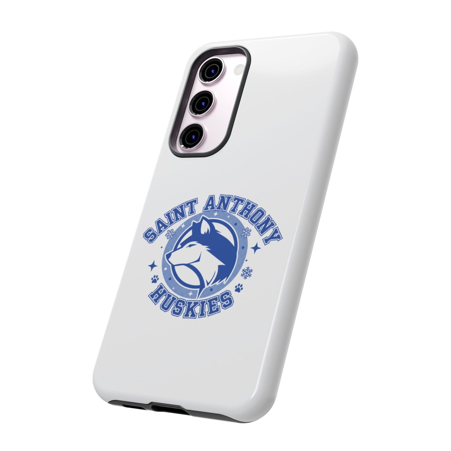 Saint Anthony Huskies Tough Phone Case — Protective White Phone Cover with Husky Logo