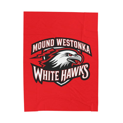 Mound Westonka White Hawks Cozy Velveteen Plush Blanket - Perfect for Relaxation and Home Decor