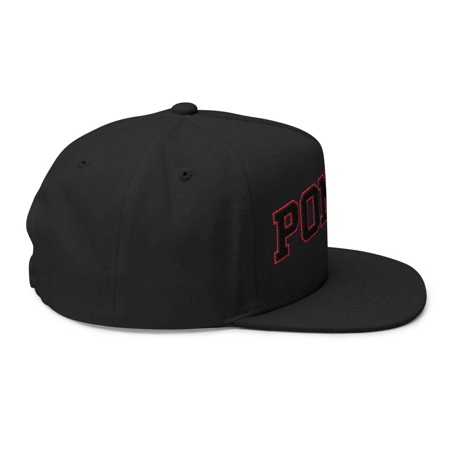 Stillwater Ponies Embroidered Black Text Flat Bill Cap — School Spirit Snapback