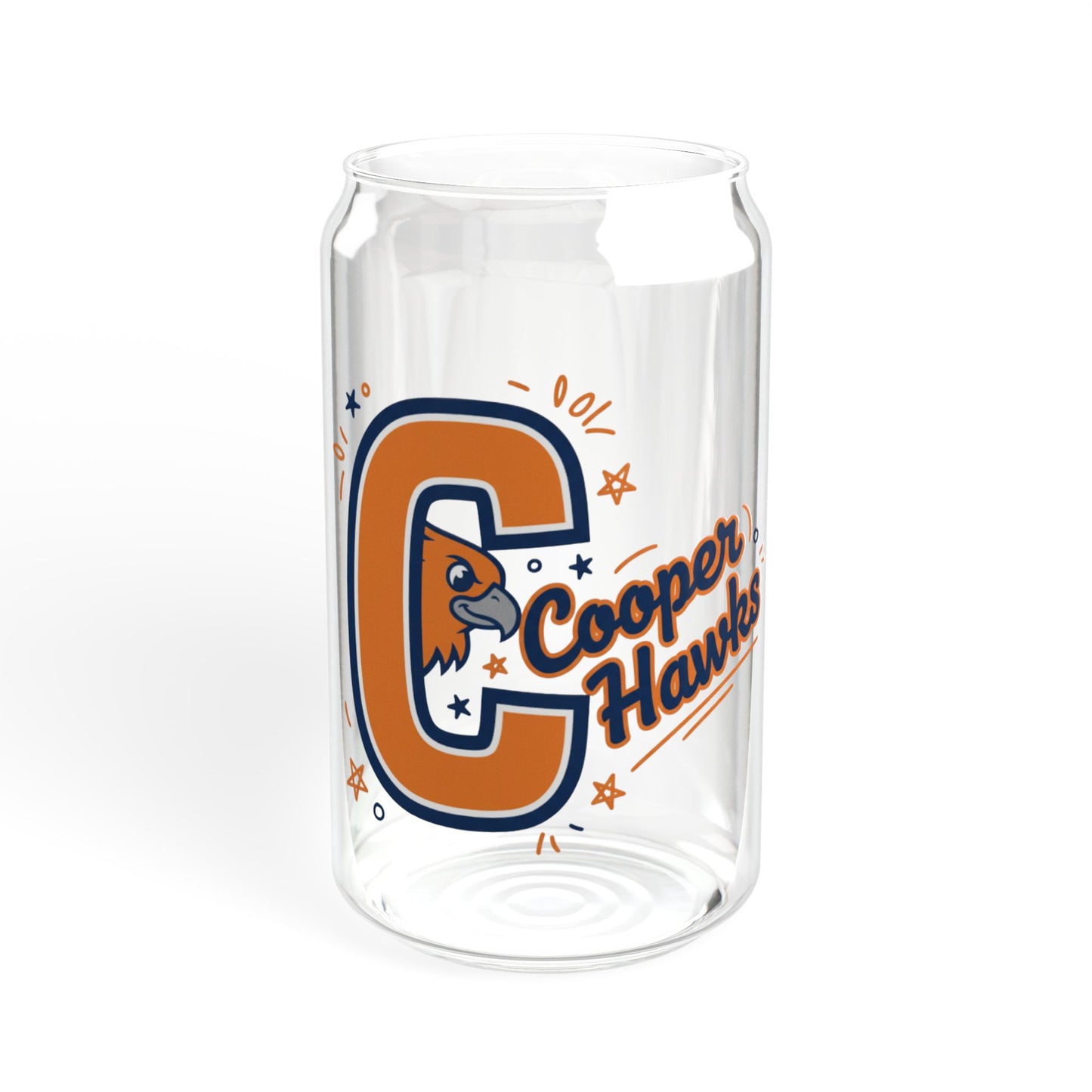 Robbinsdale Cooper Hawks 16oz Sipper Glass with Bamboo Lid - Eco-Friendly Drinkware for Fans