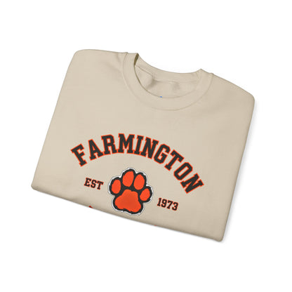 Farmington Tigers Crewneck Sweatshirt — Vintage Paw Logo, Established 1973