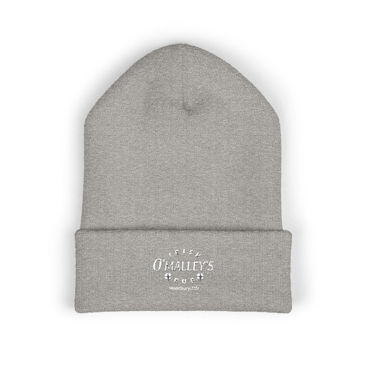 Embroidered 'O'Malley’s Irish Pub' Cuffed Beanie – St. Patrick’s Shamrock Winter Hat