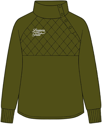 Happy Trails Women's Quilted Snap Neck Pullover