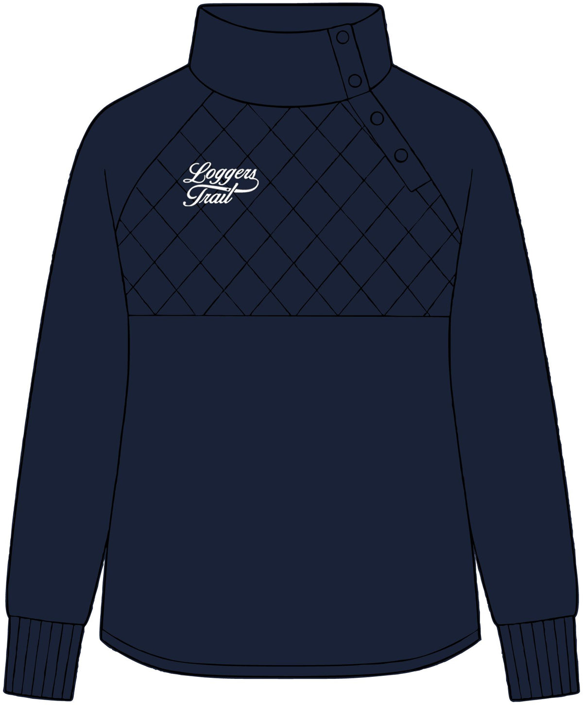 Happy Trails Women's Quilted Snap Neck Pullover