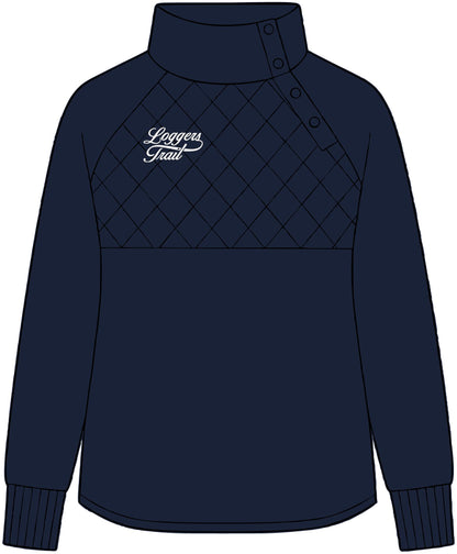 Happy Trails Women's Quilted Snap Neck Pullover