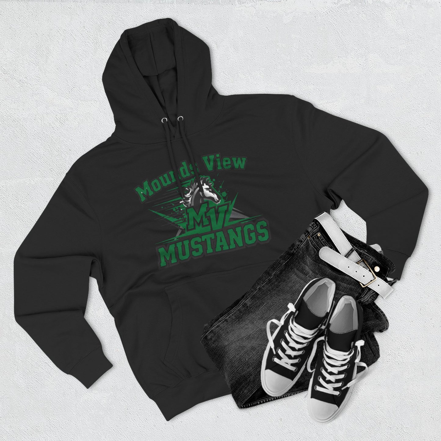 Mounds View Mustangs Three-Panel Fleece Hoodie