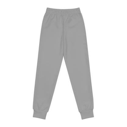 Tartan Youth Joggers —Grey Athletic Sweatpants with Vertical 'TARTAN' Side Print