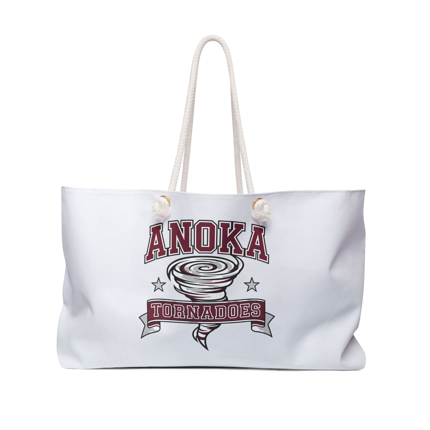 Anoka Tornadoes Weekender Bag — Oversized Canvas Travel Tote