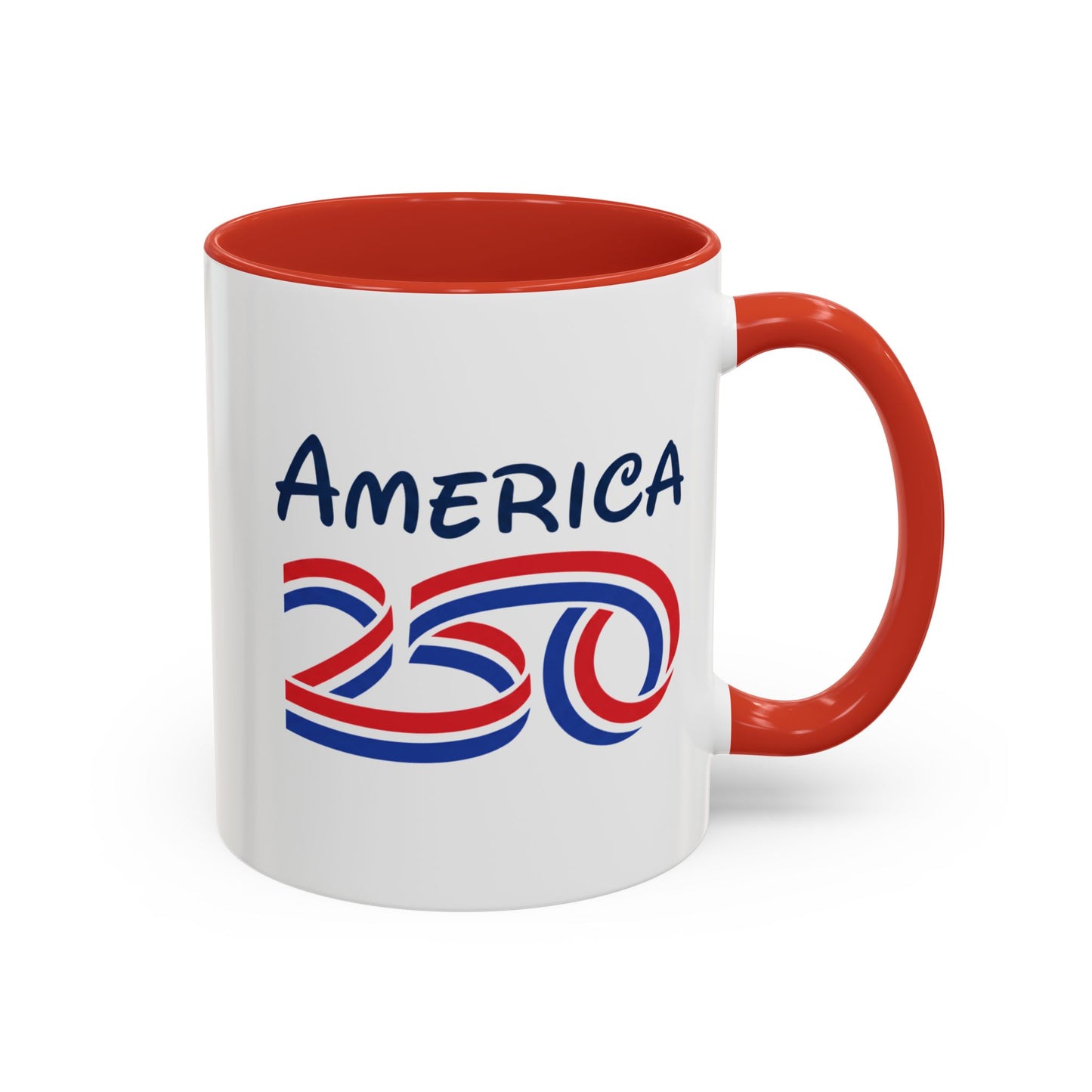 America 250 Accent Coffee Mug — Commemorative USA Celebration Design (15oz)