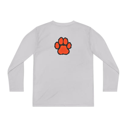 Farmington Tigers Youth Long Sleeve Tee — Paw Print Back, School Spirit Shirt