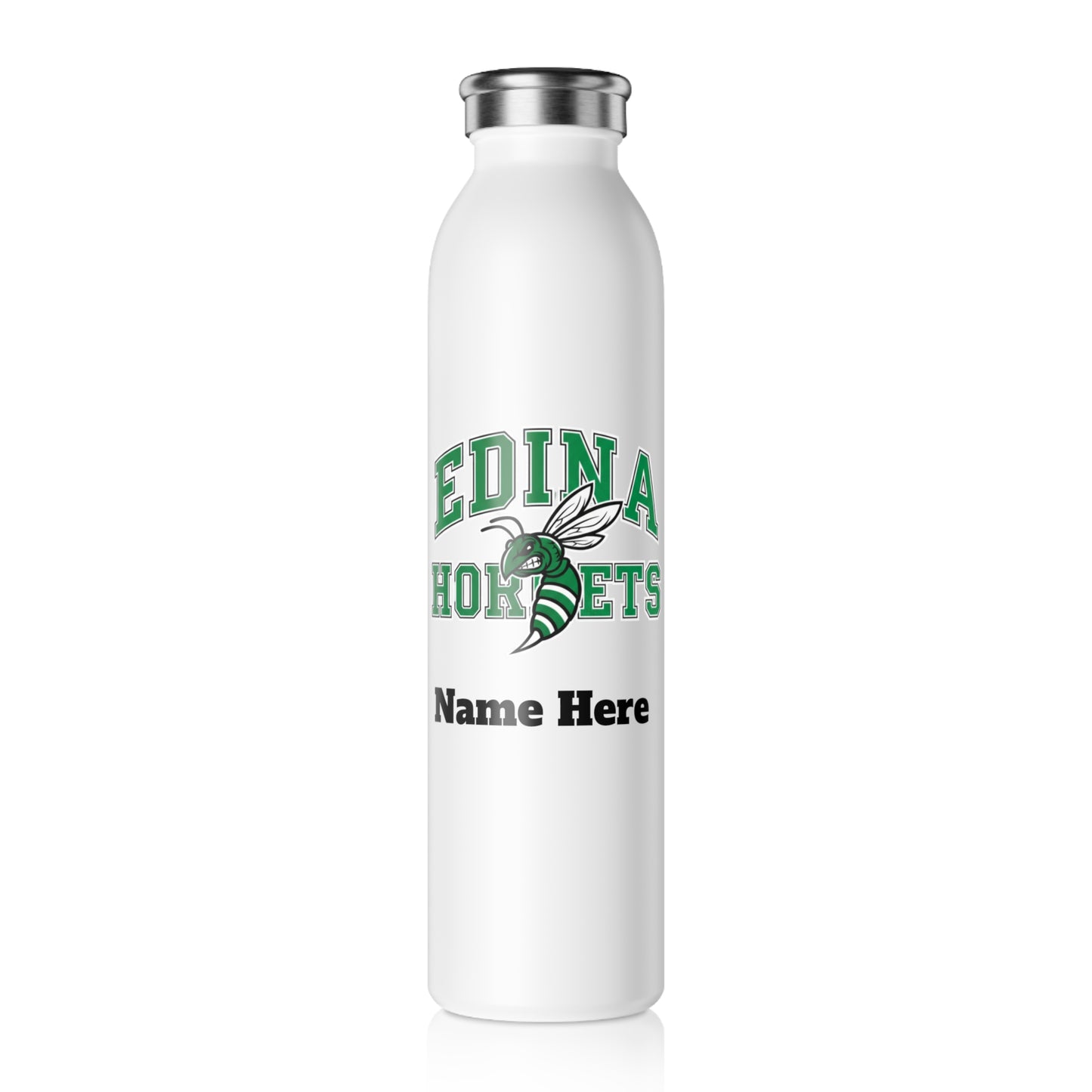Edina Hornets Slim Water Bottle —  Stainless Insulated Bottle