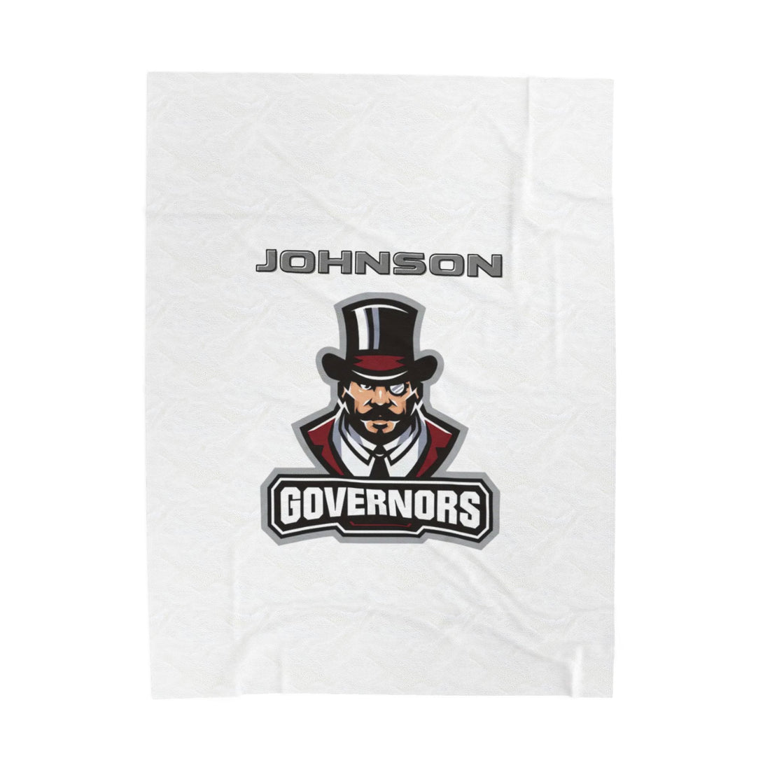 Personalized Velveteen Plush Blanket - Custom Johnson Governors Design