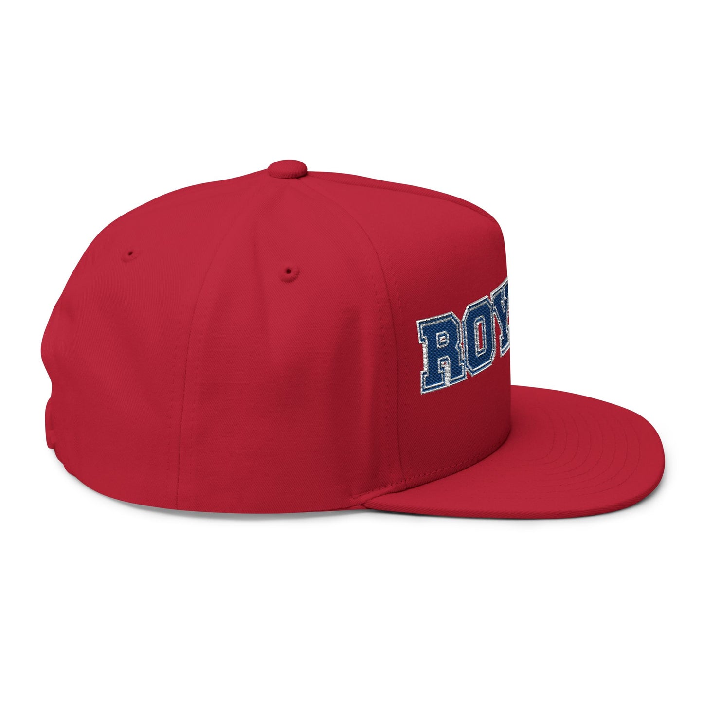 Woodbury Royals Embroidered Blue Text Flat Bill Cap — School Spirit Snapback