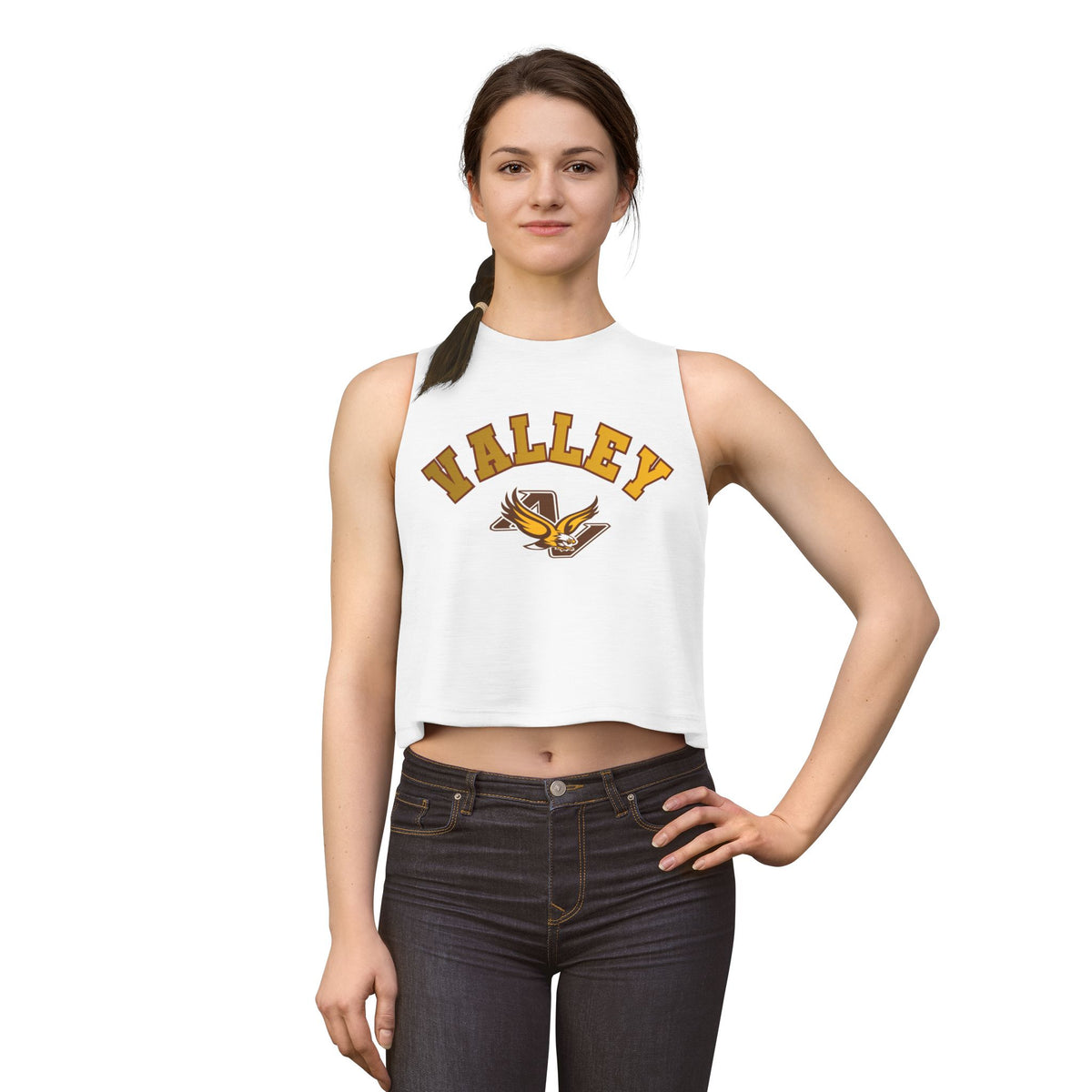 Apple Valley Eagles Crop Top — Retro Script Athletic Women's Tank