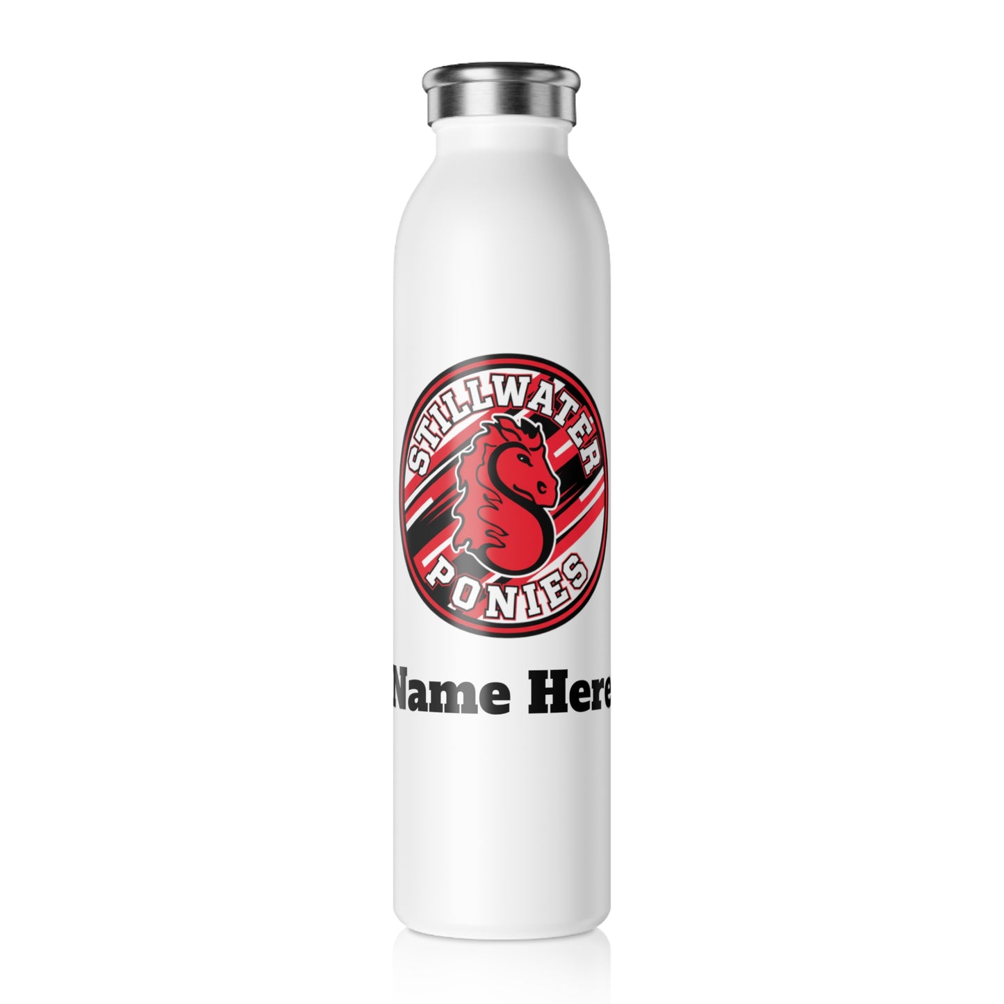 Stillwater Ponies Slim Water Bottle —  Stainless Insulated Bottle