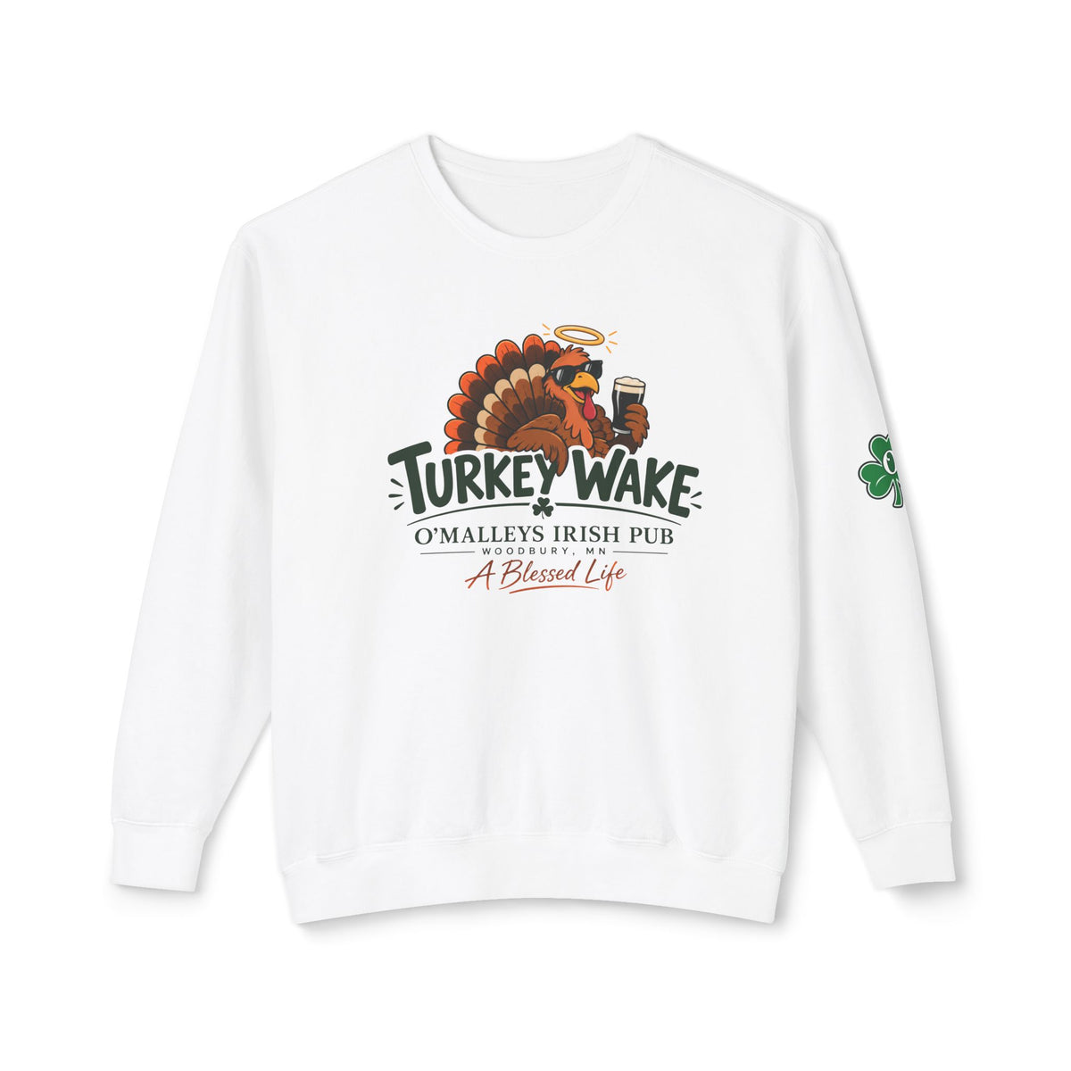 Turkey Wake Irish Pub Thanksgiving Crewneck Sweatshirt