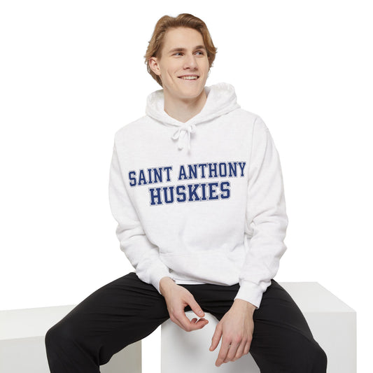 Saint Anthony Huskies Hoodie — Garment-Dyed School Sweatshirt